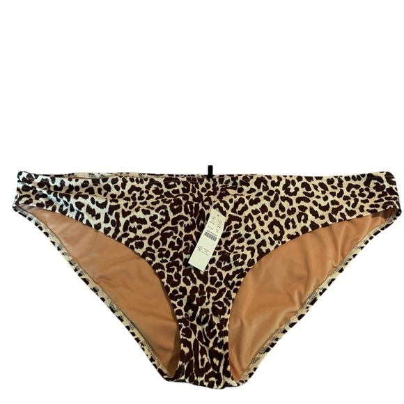 J.Crew Leopard Hipster Full Coverage Bikini Bottom In Plus Size 3X Brown Cream - Picture 5 of 10